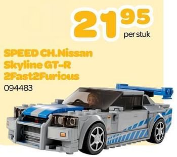 Promoties Speed ch.nissan skyline gt-r 2fast2furious - Lego - Geldig van 13/03/2023 tot 15/04/2023 bij Happyland