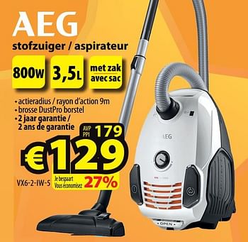 Promoties AEG Stofzuiger - aspirateur vx6-2-iw-5 - AEG - Geldig van 15/03/2023 tot 22/03/2023 bij ElectroStock