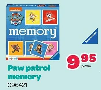 Promoties Paw patrol memory - Ravensburger - Geldig van 13/03/2023 tot 15/04/2023 bij Happyland