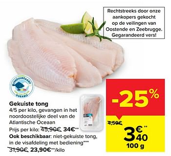 Promoties Gekuiste tong - Huismerk - Carrefour  - Geldig van 15/03/2023 tot 20/03/2023 bij Carrefour
