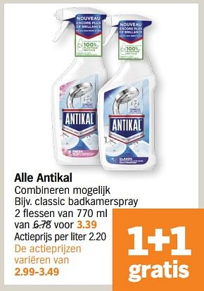 Promoties Classic badkamerspray - Antikal - Geldig van 13/03/2023 tot 19/03/2023 bij Albert Heijn