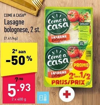 Promotions Lasagne bolognese - Come a Casa - Valide de 24/03/2023 à 31/03/2023 chez Aldi