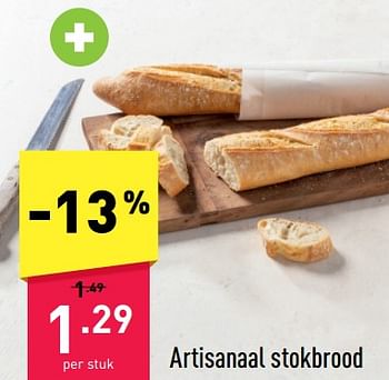Promoties Artisanaal stokbrood - Huismerk - Aldi - Geldig van 20/03/2023 tot 25/03/2023 bij Aldi