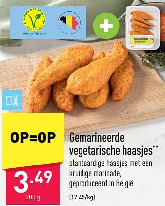Promoties Gemarineerde vegetarische haasjes - Huismerk - Aldi - Geldig van 20/03/2023 tot 25/03/2023 bij Aldi