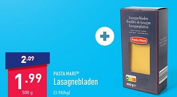 Promoties Lasagnebladen - Pasta Mare - Geldig van 20/03/2023 tot 31/03/2023 bij Aldi