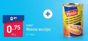 Promoties Weense worstjes - Panda - Geldig van 20/03/2023 tot 31/03/2023 bij Aldi