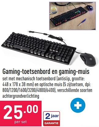 Promoties Gaming-toetsenbord en gaming-muis - Huismerk - Aldi - Geldig van 22/03/2023 tot 31/03/2023 bij Aldi