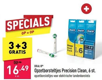 Promotions Opzetborsteltjes precision clean - Oral-B - Valide de 24/03/2023 à 31/03/2023 chez Aldi