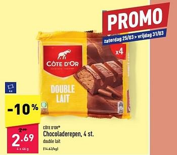 Promotions Chocoladerepen - Cote D'Or - Valide de 20/03/2023 à 31/03/2023 chez Aldi