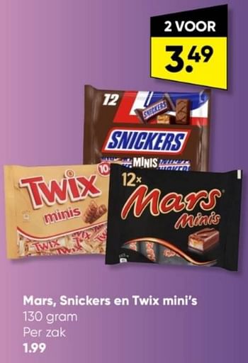 Promotions Mars snickers en twix mini`s - Produit Maison - Big Bazar - Valide de 13/03/2023 à 26/03/2023 chez Big Bazar