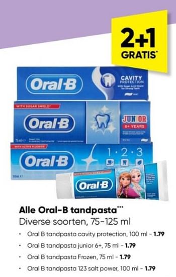 Promoties Oral b tandpasta cavity protection - Oral-B - Geldig van 13/03/2023 tot 26/03/2023 bij Big Bazar