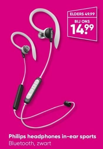 Promoties Philips headphones in-ear sports - Philips - Geldig van 13/03/2023 tot 26/03/2023 bij Big Bazar