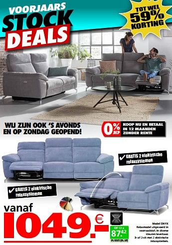 Promoties Model onyx - Huismerk - Seats and Sofas - Geldig van 16/03/2023 tot 02/04/2023 bij Seats and Sofas