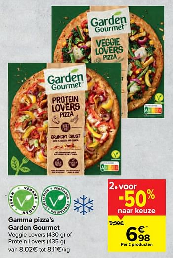 Promoties Gamma pizza`s garden gourmet - Garden Gourmet - Geldig van 15/03/2023 tot 27/03/2023 bij Carrefour