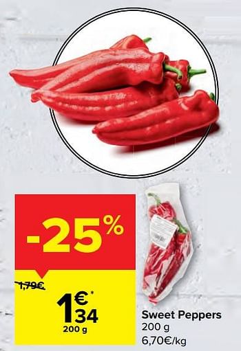 Promoties Sweet peppers - Huismerk - Carrefour  - Geldig van 15/03/2023 tot 27/03/2023 bij Carrefour