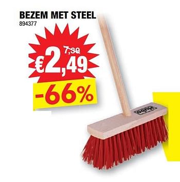 Promoties Bezem met steel - Huismerk - Hubo  - Geldig van 15/03/2023 tot 26/03/2023 bij Hubo