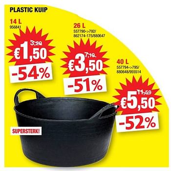 Promoties Plastic kuip - Huismerk - Hubo  - Geldig van 15/03/2023 tot 26/03/2023 bij Hubo
