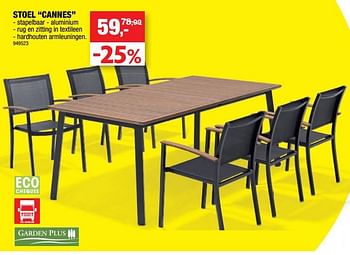 Promoties Stoel cannes - Garden Plus  - Geldig van 15/03/2023 tot 26/03/2023 bij Hubo