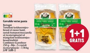 Promoties Ravioli ricotta-spinazie - Bertagni - Geldig van 16/03/2023 tot 22/03/2023 bij Delhaize