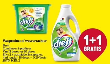 Promoties Dreft wasmiddel in capsules - Dreft - Geldig van 16/03/2023 tot 22/03/2023 bij Delhaize