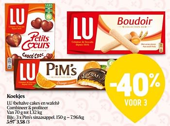 Promoties Koekjes lu pim’s sinaasappel - Lu - Geldig van 16/03/2023 tot 22/03/2023 bij Delhaize