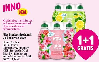 Promotions Lipton ice tea hibiscus- en kersenbloesems - Lipton - Valide de 16/03/2023 à 22/03/2023 chez Delhaize