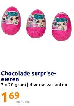 Promotions Chocolade surprise- eieren - Produit Maison - Action - Valide de 15/03/2023 à 21/03/2023 chez Action