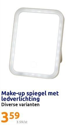 Promoties Make-up spiegel met ledverlichting - Huismerk - Action - Geldig van 15/03/2023 tot 21/03/2023 bij Action