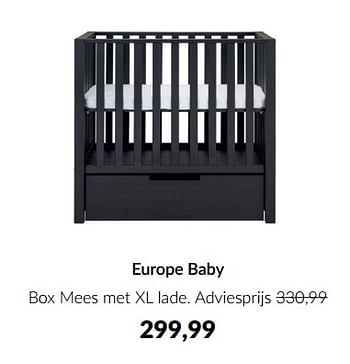 Promoties Europe baby box mees met xl lade - Europe baby - Geldig van 16/03/2023 tot 10/04/2023 bij BabyPark