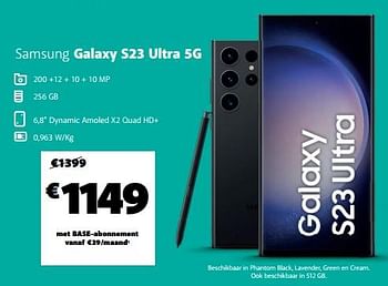 Promoties Samsung galaxy s23 ultra 5g - Samsung - Geldig van 16/03/2023 tot 03/04/2023 bij Base