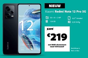 Promoties Xiaomi redmi note 12 pro 5g - Xiaomi - Geldig van 16/03/2023 tot 03/04/2023 bij Base