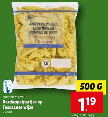 Promoties Aardappelpartjes op toscaanse wijze - Chef select & you - Geldig van 22/03/2023 tot 28/03/2023 bij Lidl