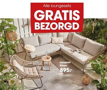 Promoties Loungeset kanpur - Huismerk - Kwantum - Geldig van 20/03/2023 tot 23/04/2023 bij Kwantum