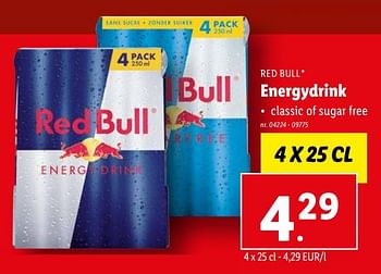 Promoties Energydrink - Red Bull - Geldig van 22/03/2023 tot 28/03/2023 bij Lidl