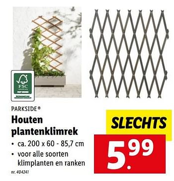 Promoties Houten plantenklimrek - Parkside - Geldig van 22/03/2023 tot 28/03/2023 bij Lidl