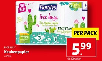 Promoties Keukenpapier - Floralys - Geldig van 22/03/2023 tot 28/03/2023 bij Lidl