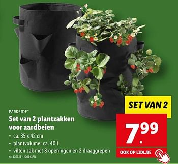Promoties Set van 2 plantzakken voor aardbeien - Parkside - Geldig van 22/03/2023 tot 28/03/2023 bij Lidl