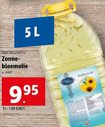 Promoties Zonnebloemolie - 1001 Delights - Geldig van 22/03/2023 tot 28/03/2023 bij Lidl