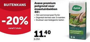 Promotions Aveve premium potgrond voor moestuinbakken - Produit maison - Aveve - Valide de 15/03/2023 à 26/03/2023 chez Aveve