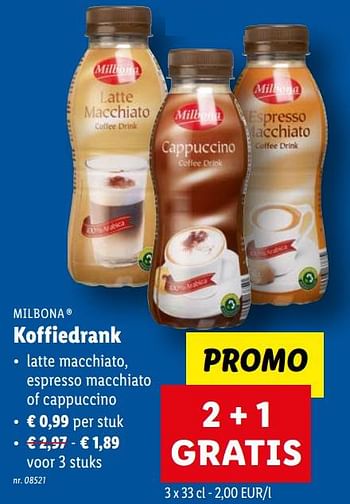 Promoties Koffiedrank - Milbona - Geldig van 22/03/2023 tot 28/03/2023 bij Lidl