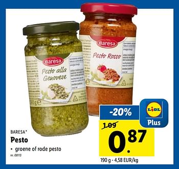Promoties Pesto - Baresa - Geldig van 22/03/2023 tot 28/03/2023 bij Lidl