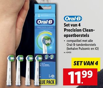 Promoties Set van 4 precision cleanopzetborstels - Oral-B - Geldig van 22/03/2023 tot 28/03/2023 bij Lidl