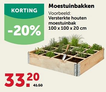 Promoties Versterkte houten moestuinbak - Huismerk - Aveve - Geldig van 15/03/2023 tot 26/03/2023 bij Aveve