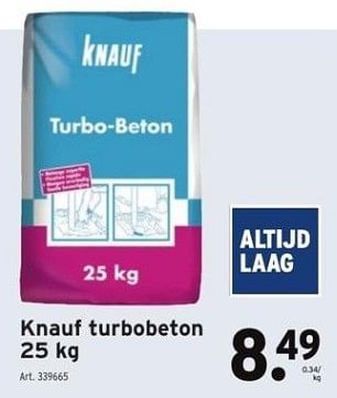 Promotions Knauf turbobeton - Knauf - Valide de 15/03/2023 à 28/03/2023 chez Gamma