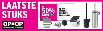 Promoties Tot 50% korting op een selectie sanitaire accessoires - Huismerk - Gamma - Geldig van 15/03/2023 tot 28/03/2023 bij Gamma