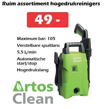 Promoties Artos clean ruim assortiment hogedrukreinigers - Artos Clean - Geldig van 11/03/2023 tot 02/04/2023 bij Itek