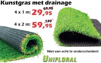 Promoties Kunstgras met drainage - Unifloral  - Geldig van 11/03/2023 tot 02/04/2023 bij Itek