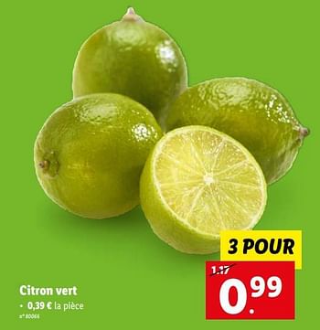 Promotions Citron vert - Produit maison - Lidl - Valide de 22/03/2023 à 28/03/2023 chez Lidl