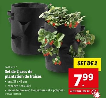 Promotions Set de 2 sacs de plantation de fraises - Parkside - Valide de 22/03/2023 à 28/03/2023 chez Lidl