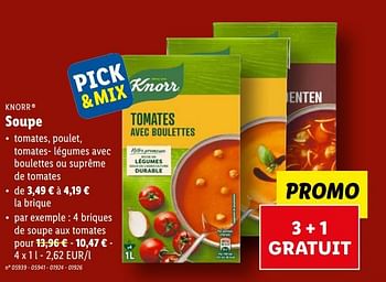 Promotions Soupe - Knorr - Valide de 22/03/2023 à 28/03/2023 chez Lidl